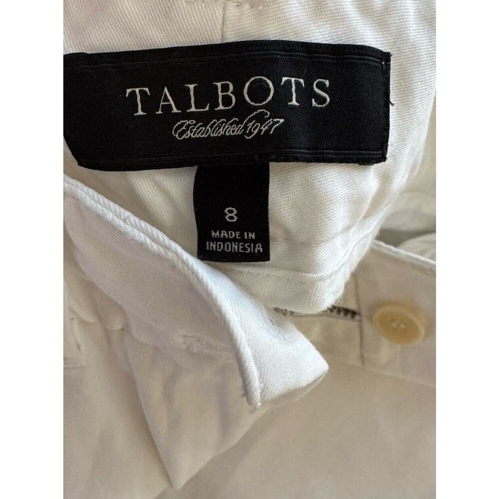 Talbots Women's White Jeans Size 8 Signature Ankle Mid Rise Cotton Stretch Pants - Picture 4 of 7